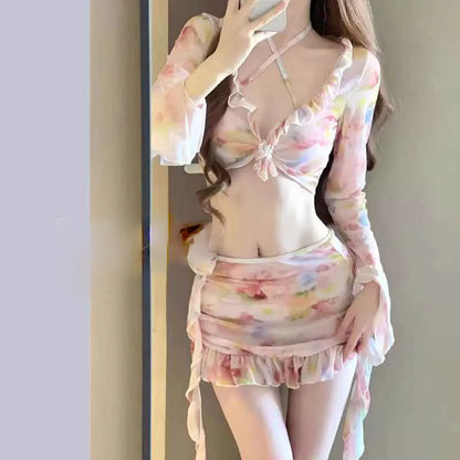 Soluna Bloom Long-Sleeve Bikini Set